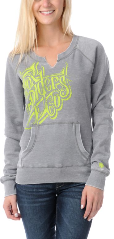 Fox Girls Silencer Grey Crew Neck Sweatshirt