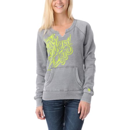 Fox Girls Silencer Grey Crew Neck Sweatshirt