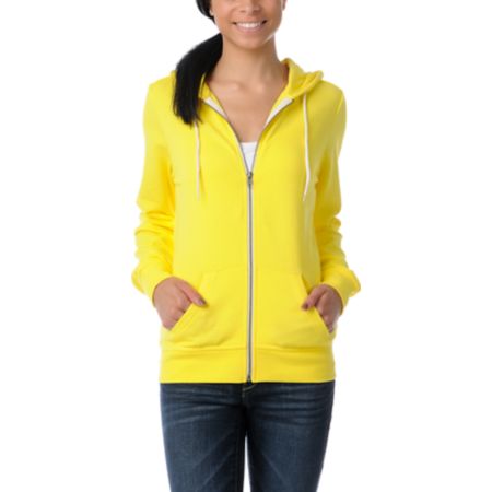 Zine Girls Buttercup Yellow Zip Up Hoodie