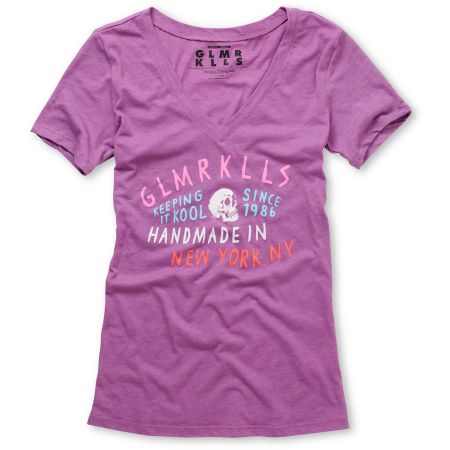 Glamour Kills Keep Cool Purple V-Neck Tee Shirt