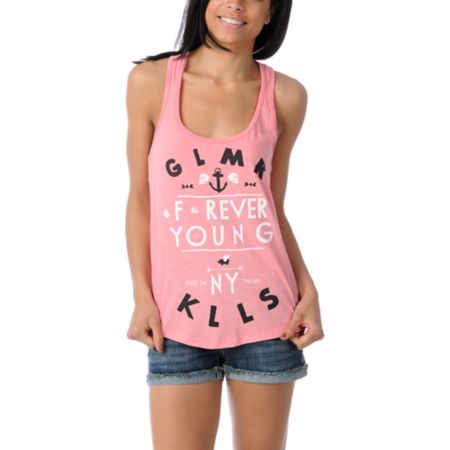 Glamour Kills Forever Young Pink Tank Top