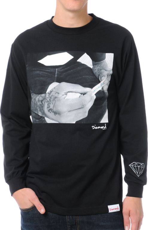 Diamond Supply Rollin Diamonds Black Long Sleeve Tee Shirt