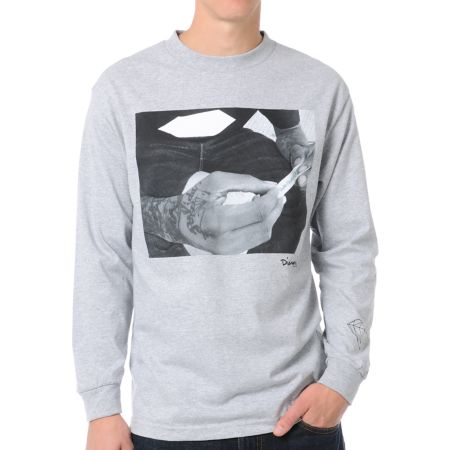 Diamond Supply Rollin Diamonds Grey Long Sleeve Tee Shirt
