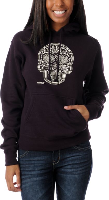 Obey Day Of The Dead Blackberry Pullover Hoodie