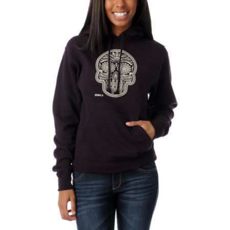 Obey Day Of The Dead Blackberry Pullover Hoodie