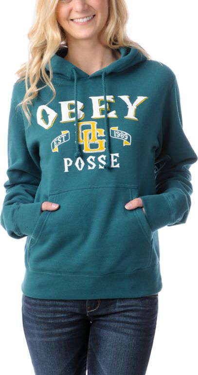 Obey Sandlot Girls Dark Teal Pullover Hoodie