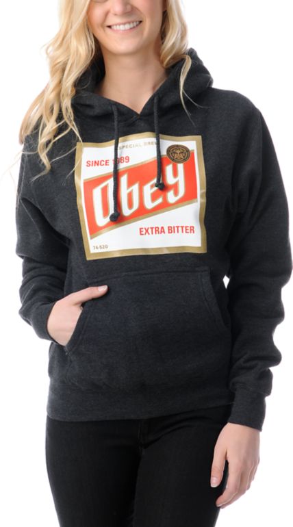 Obey High Life Charcoal Grey Pullover Hoodie