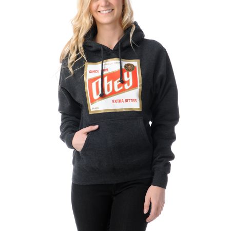 Obey High Life Charcoal Grey Pullover Hoodie
