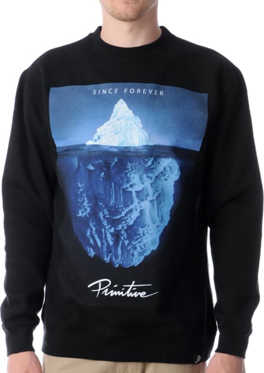 Primitive Iceberg Black Crew Neck Sweatshirt