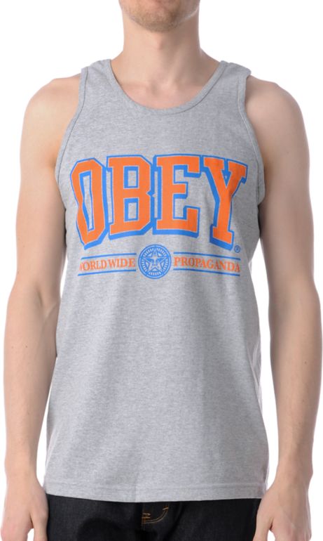 Obey Athletics Heather Grey Tank Top