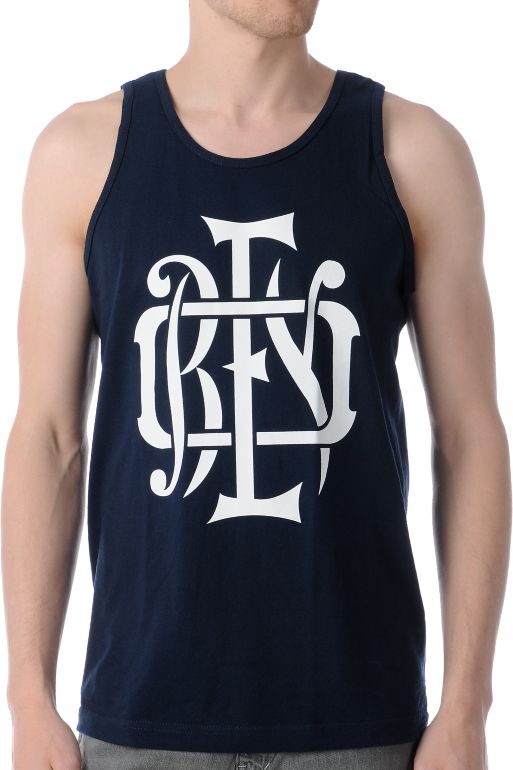 Obey Monogram White & Navy Tank Top