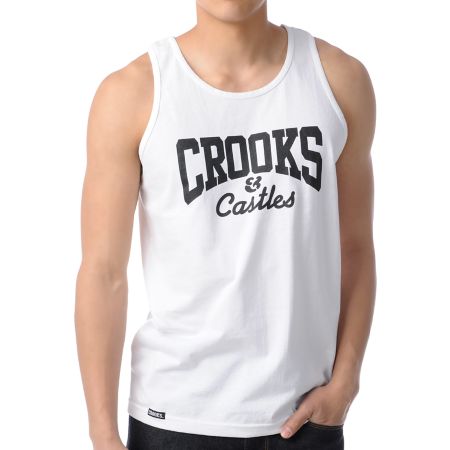 Crooks and Castles Core Logo White Tank Top