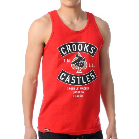 Crooks and Castles Air Gun Spade Red Tank Top