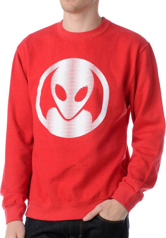 Alien Workshop Dot Moire Red Crew Neck Sweatshirt
