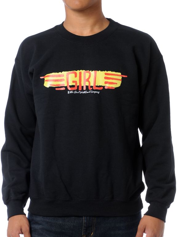 Girl Wings Black Crew Neck Sweatshirt