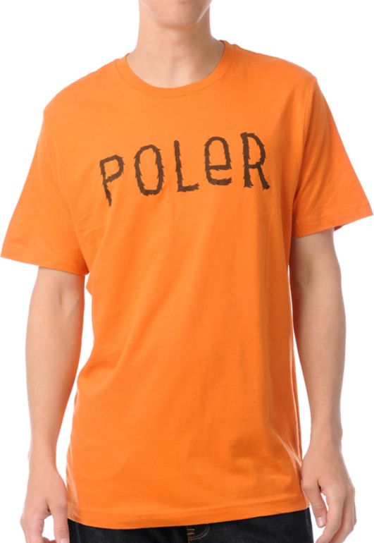 Poler Furry Font Orange Tee Shirt