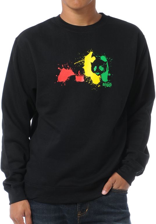 Enjoi Rasta Splat Black Crew Neck Sweatshirt