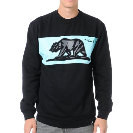 Primitive Bear Black Crew Neck Sweatshirt