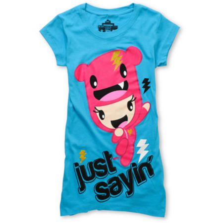 Bitter Sweet x Zoodorable Just Sayin Turquoise Tee Shirt