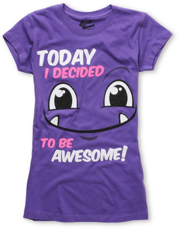 Bitter Sweet Decided To Be Awesome Purple Tee Shirt