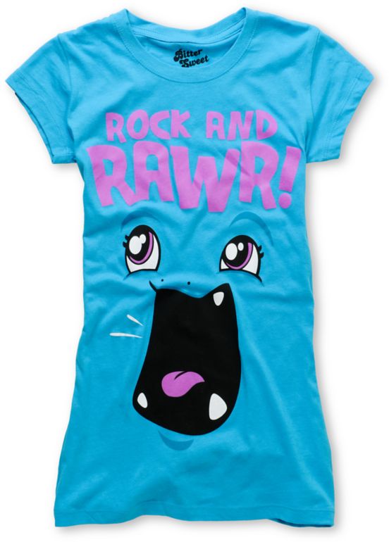 Bitter Sweet Rock & Rawr Turquoise Tee Shirt