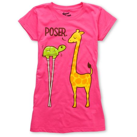 Bitter Sweet Poser Turtle Pink Tee Shirt 