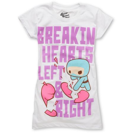 Bitter Sweet Ninja Heartbreaker White Tee Shirt 