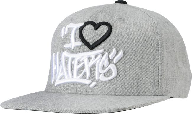 DGK Tag I Heart Haters Grey Wool Snapback Hat