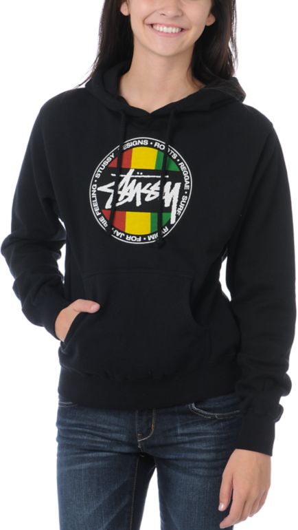 Stussy Reggae Surf Dot Black Pullover Hoodie