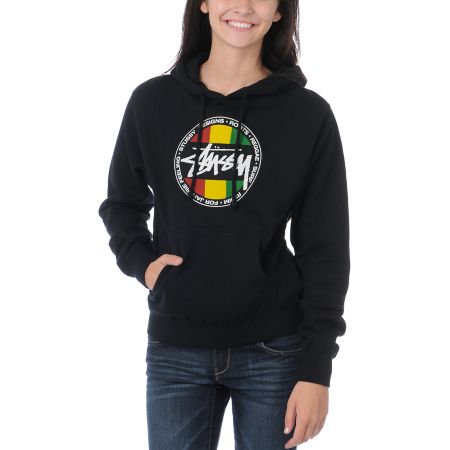 Stussy Reggae Surf Dot Black Pullover Hoodie