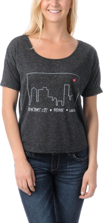 Stussy x Lovemade Trace Black Crop Tee Shirt