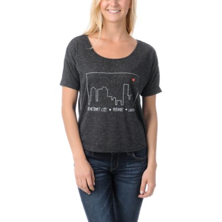 Stussy x Lovemade Trace Black Crop Tee Shirt