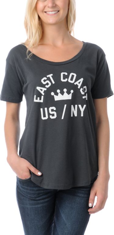 Stussy East Coast Charcoal Tee Shirt