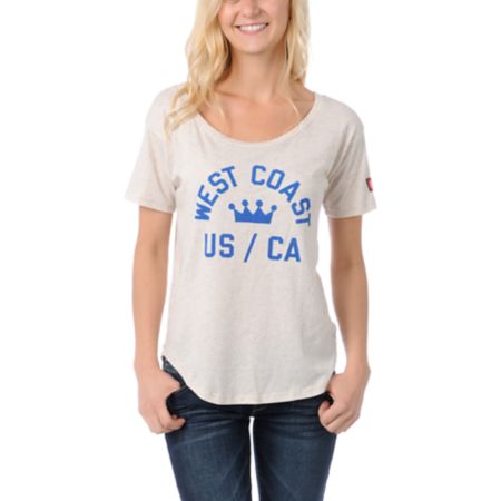 Stussy West Coast White Slouchy Tee Shirt