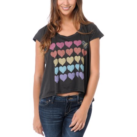 Vans x Junk Food Hearts Black Tee Shirt