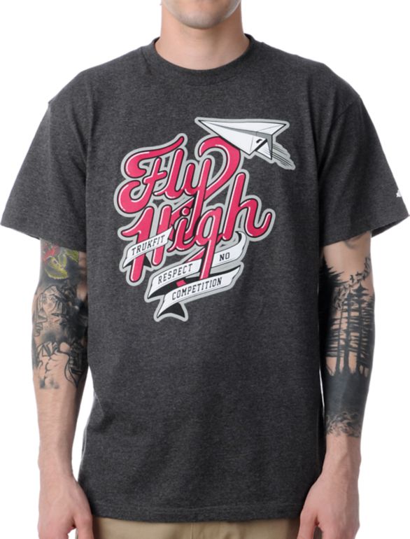 Trukfit Fly High Heather Charcoal Tee Shirt