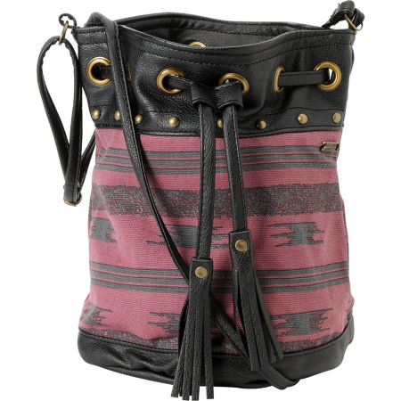 Stussy Nomad Burgundy Stripe Drawstring Purse