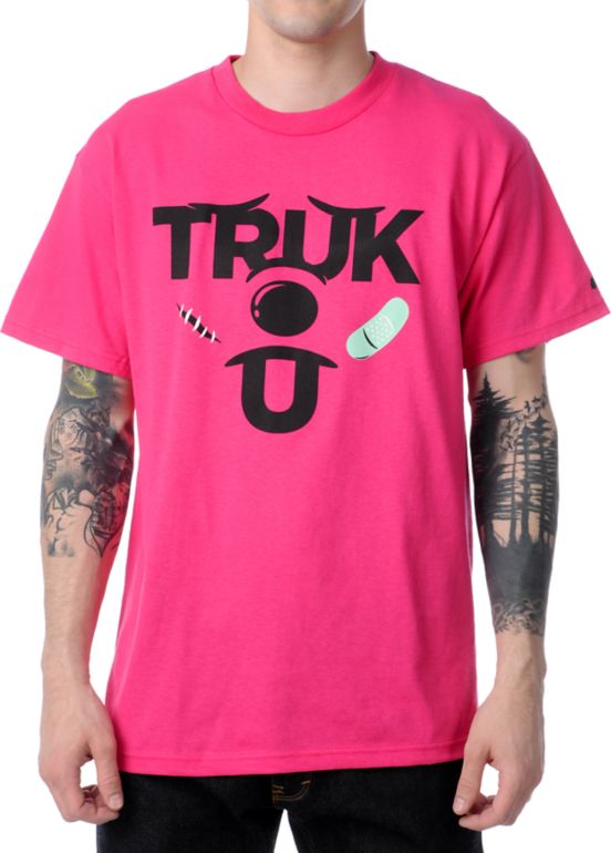 Trukfit Guys Truk U Raspberry Pink Tee Shirt
