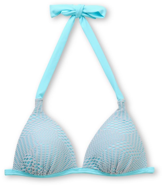 Gossip Flip Side Aqua & Grey Crochet Molded Triangle Bikini Top