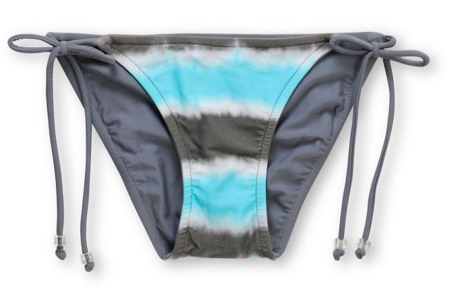 Gossip Wipe Out Turquoise & Grey Reversible String Bikini Bottom