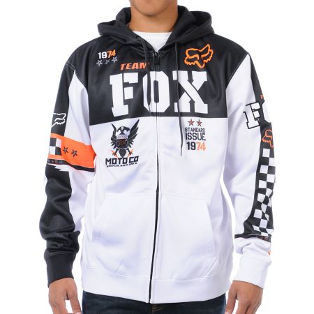 Fox Covert White Zip Up Hoodie