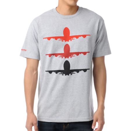 Fly Society Fade Grey Tee Shirt 
