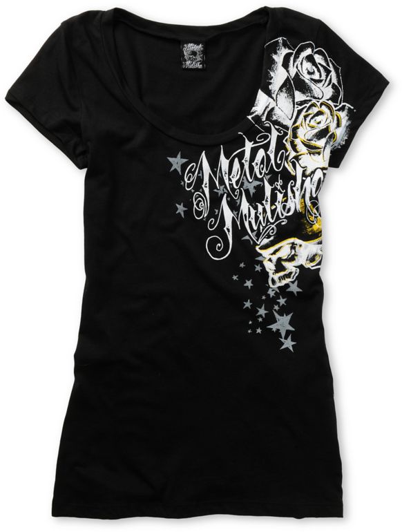Metal Mulisha Stargazer Black Scoop Neck Tee Shirt