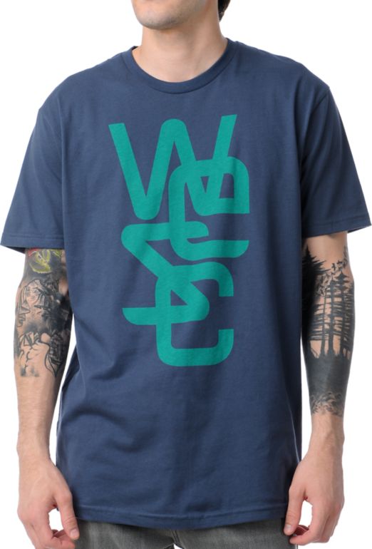 WeSC Overlay Dark Blue Tee Shirt