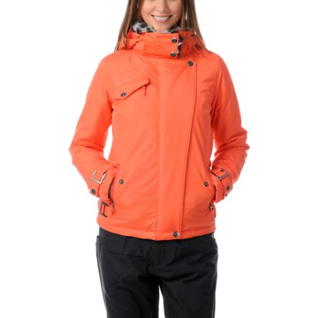 Fox Girls Cocoa Orange Crush Insulated  Jacket