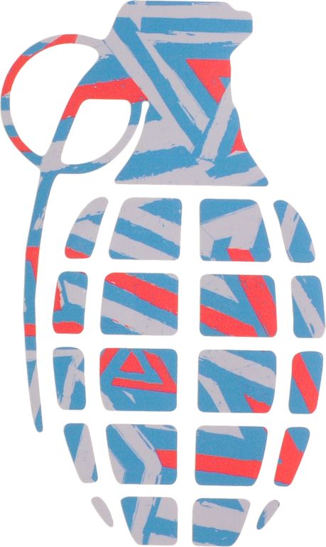Grenade Doomvision Red & Blue 8.5 Die Cut Sticker