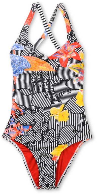 Volcom Girls Optical Tropical One Piece Swimsuit