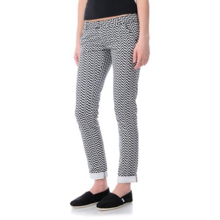 Volcom Girls Frochickie Print Matchstick Skinny Pants