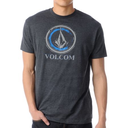 Volcom Circle Stain Heather Charcoal Tee Shirt