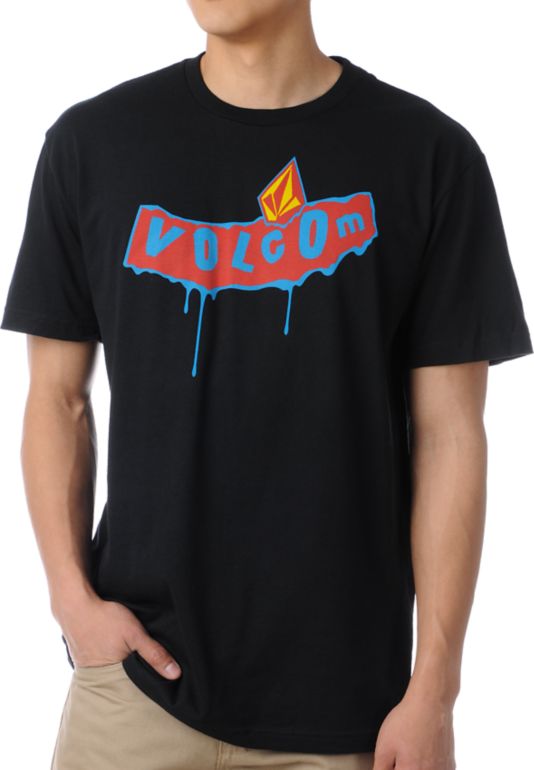 Volcom Dripping Pistol Black Tee Shirt